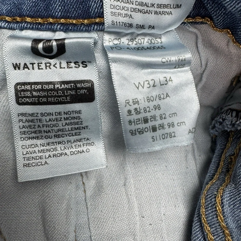 Levis 502 Jeans Mens 32x24 Fits 32x32 Regular Tapered Fit Blue Denim